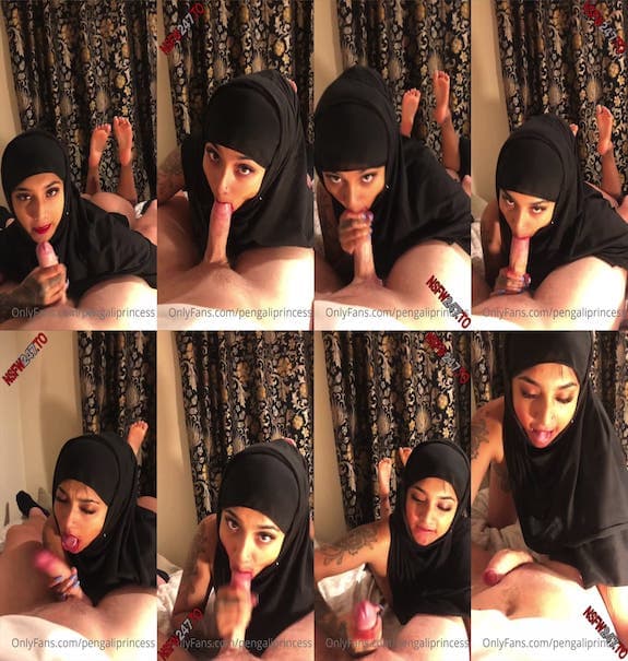 Yasmina Khan hot hijab girl sucking boyfriends cock