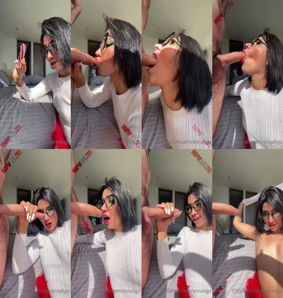 Anna Beggion Blowjob with Glasses And Cumming All my Favourite Dress