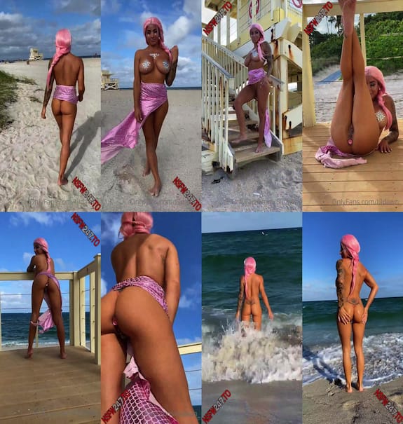 Dawn Marie Hot dressed nude walk at beach with buttplug in ass