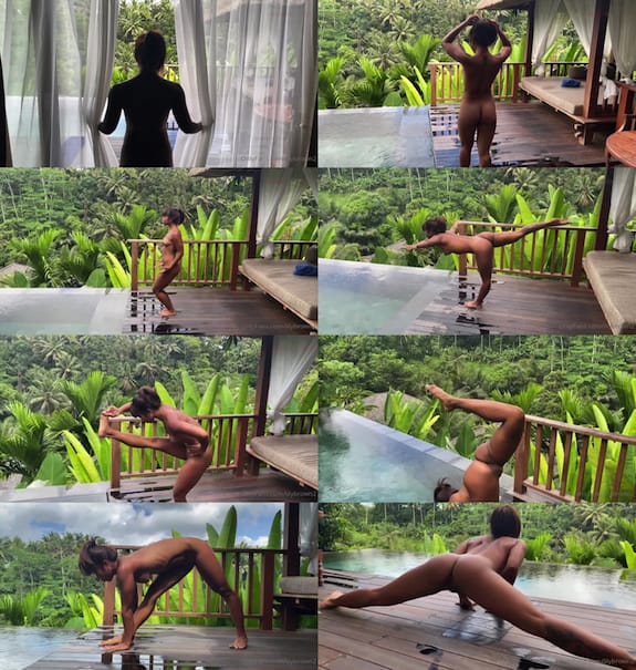 LilyBrown2 outdoor naked yoga show