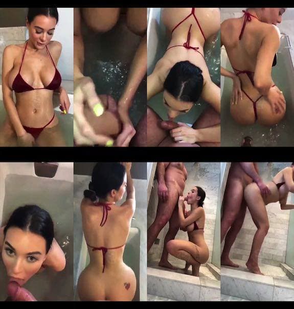 Lana Rhoades bathtub and shower sex snapchat premium 2018/12/09