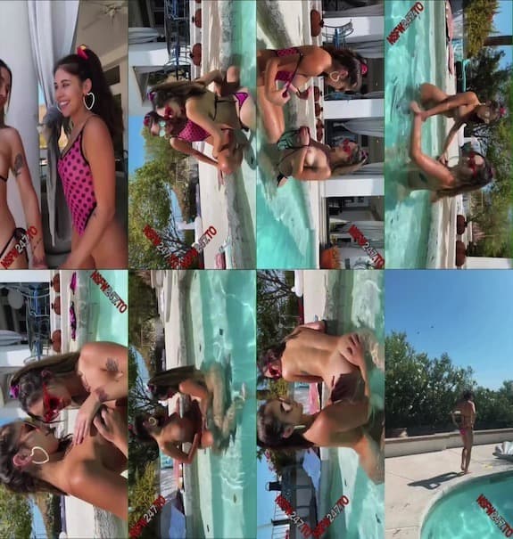 Violet Summers and Riley Summers swimming pool show snapchat premium 2020/07/01