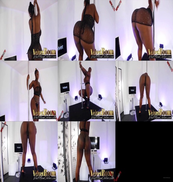 Velvet To You - thick black girl having fun on the pole