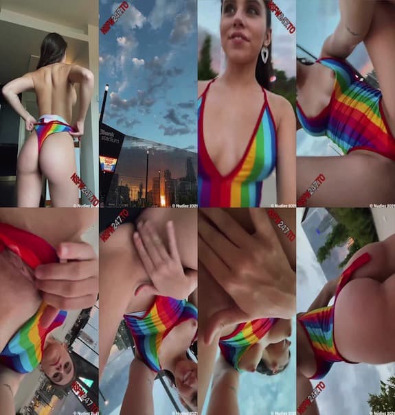 Violet Summers Playing with myself in front of US Bank stadium Happy pride month snapchat premium 2021/06/12