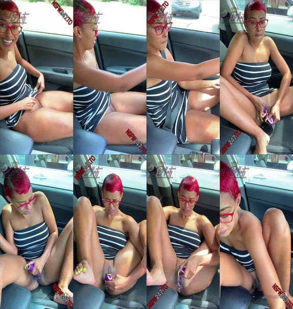 Miss B Nasty Horny in the car