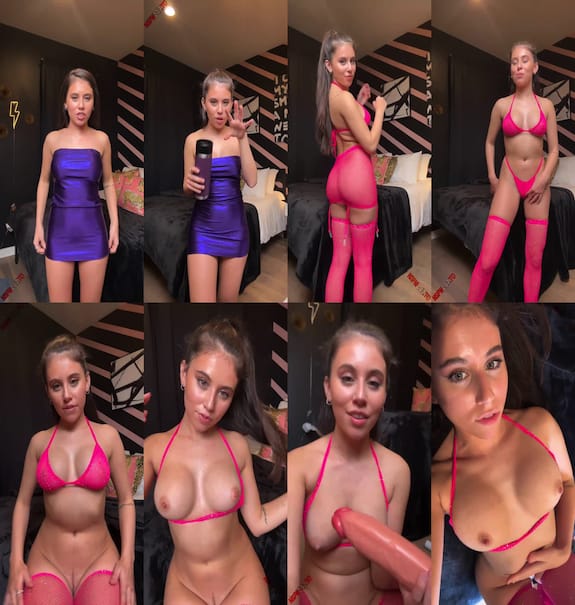 Violet Summers VIP OnlyFans almost 2 hours Live stream bedroom play time multiple dildo fuck show 2023/10/05
